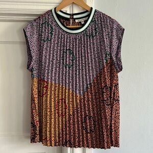 Black Rainn Pink and Purple Graphic Blouse